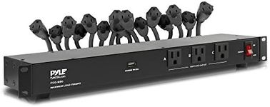 Pyle 19 Outlet 1U 19" Rackmount PDU Power Distribution Supply Center Conditioner Strip Unit Surge Protector 15 Amp Circuit Breaker USB Multi Device Charge Port 15FT Cord (PCO860) Black