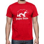 Funchious Papa Bear, Best Dad Gift, Father's Day, Birthday Present Men's T-Shirt (X-Large, Red)