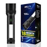 IBELL LUMINEX 700 Rechargeable Torch Light High Power, 6 Light Modes, Telescopic Zoom, Type C Charging, LED Flashlight, Super Bright & Long Distance Range, for Home, Outdoor & Emergency Use (Black)
