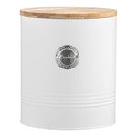 EHC Arctic Round White Cookie Biscuit Storage Container Jar with Airtight Lid, 3.4Litre - White