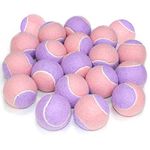 Tennis Ball, BESUNTEK 20 Pack Pet Dog Tennis Balls, Beginner Novice Player Pressure Training Practice Tennis Balls,Highly Elasticity for All Court Types and Small Medium Dog Playful and Training Exercise (Pink/Purple)