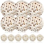 12 Pcs Bird Shreddable Toy 6 Natural Parrot Sola Balls 6 Rattan Balls Bird Foraging Toys Bird Chewing Accessories for Budgie Parakeet Parrot Cockatiel Orbs Crafts DIY Accessories Vase Fillers