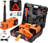 MONSTECH 12V Electric Car Jack, 5 Ton/11023 LBS Hydraulic Jack Lift with Electric Impact Wrench, Built-in Inflatable Pump, and LED Light for SUV MPV Sedan Truck Change Tires