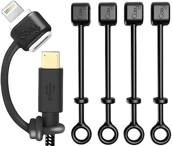 Cozy [4-Pack] Charging Cable Adapter Keeper/Holder/Lanyard Accessories, Compatible with (USB-C, Micro USB, Apple Pencil) adapters | Perfect for Keychain, Car, Travel (Black - 4 Pack)