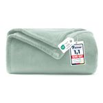 WAVVE Sage Green Throw Fleece Blanket Sofa Throw 4ft x 5ft - Fluffy Soft Warm Versatile Blanket for Sofa/Couch/Bed Throw/Single Size,130x150 cm