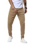 Linvich Mens Skinny Jeans Khaki Stretchy Slim Fit Tapered Jean Pants High Waist Tight Fitted Elastic Comfy Distressed Jeans