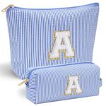 Parima Personalised Gifts for Girls Women - Personalised Make up Bag Initial Make up Bags A Preppy Stuff Birthday Gifts for Women Gift for Girl Womens Girlfriend Teenage Girls Gift Makeup Bag