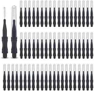 60 Pcs Micro Eyebrow Brush with Cap Brow Lamination Brush Mascara Brush Eyelash Spoolie Brush Tool for Lash Filler, Lifting Extension - Black
