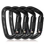 BEIFENG Auto Locking Carabiner 25KN Professional Rock Climbing Carabiner Obtained UIAA Certification Heavy Duty Carabiners Suitable for Rock Climbing, Camping, Rappelling, Rescue Black