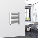 Warmehaus 600x540mm Chrome Bathroom Heated Towel Rail Radiator Straight Ladder Style Towel Warmer