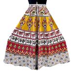 CHANDRAWAT Women's Cotton Jaipuri Sanganeri Print Fashion Skirt, Wrap Around, Maxi Skirt, Mandala Hand Block Rajasthani Fashion Skirt Colored Wrap Around (Free Size) (multycolor)