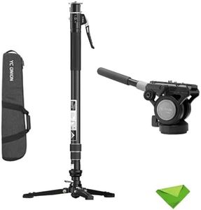 YC Onion Pineta Pro Carbon Fiber Monopod with FH60 Fluid Head and Pedal Base, Light Stand Lightweight Travel Monopod with Quick Release Plate for Sony Canon Nikon DSLR Cameras, Gimbal and etc