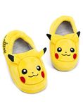 Pokemon Pikachu Slippers for Boys & Girls | 3D Character Kid's Footwear House Shoes | Pokemon Gifts Yellow Slip On & Soft Loafers 34 EU