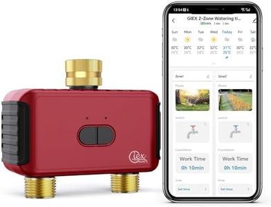 GIEX WiFi 2 Zone Sprinkler Timer, Smart Hose Tap Water Timer,Compatible with Alexa & Google Assistant, Automatic Garden Irrigation Timer, Tuya & Smart Life