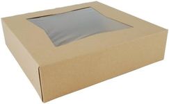 Southern Champion Tray 24233K Kraft Paperboard Window Bakery Box 10 Length x 10 Width x 2-1/2 Height (Case of 200)