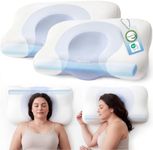 Bedsure Cervical Neck Pillow Set of 2 - Memory Foam Pillows for Ergonomic Orthopedic Support Pillow for Neck Pain Relief, Contour Pillow for Side & Back Sleepers