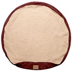 Floppy Dawg Universal Round Dog Bed Replacement Cover. Removable and Machine Washable Cover for Donut and Round Beds. Large 91.5 cm Wide. Brown with Beige Top