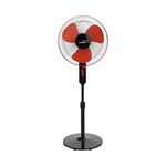 V-Guard Esfera STS Plus Pedestal Cum Table Fan | Versatile 2-In-1 Operation | 1350 RPM Motor | Customisable Tilt And Oscillation Control | Red Black | 40 cm (400mm)