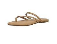 CUSHIONAIRE Women's Celina Flip Flop Sandal with Memory Foam, Nude, 8.5