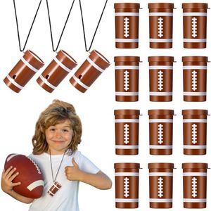 Foilswirl 12 Pcs Football Mini Air Horn Noisemakers for Sporting Events Party Noise Makers Small Blow Horn Whistles Loud Noise Makers for Celebrations Party Goodie Bag Fillers