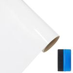 NewL High Gloss White Vinyl Wrap Self Adhesive Air Release Bubble Outdoor Rated for Automotive Use (30cm x 150cm)