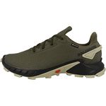 SALOMON Men's Shoes Alphacross 4 GTX Trail Running, Olive Night Black Moss Grey, 7 UK