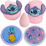Disney Stitch Beauty Accessories Set with Beauty Sponge, Reusable Makeup Remover Pads & Travel Hairbrush - Stitch Gifts