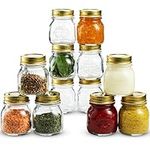 Bormioli Rocco - Glass Storage Jars, Set of 12 Food Preserve Jars with Airtight Screw Lids from Quattro Stagioni, Canning& Storing, 150ml x 12 Jars