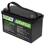 2 Pack 12V100AH LiFePo4 Battery,10000+ deep Cycles.Suitable for Marine, Car, Golf car, RV, Solar Power System, Home Energy Storage, UPS Backup, Trolling Motor, Boat etc.