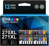 E-Z Ink (TM) Compatible Ink Cartridge Replacement for PGI-270XL CLI-271XL PGI 270 to use with PIXMA TS9020 TS8020 MG7720 (2 Large Black,2 Small Black,2Cyan,2 Magenta,2 Yellow,2 Gray) 12 Pack