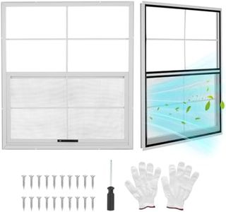 GarveeTech 2pcs Shed Windows, 24 x 27 Flush Mount Window with Tempered Glass and Fiberglass Screen, Small Window with Screws for Shed, Chicken Coop, Playhouse, Household, Garage
