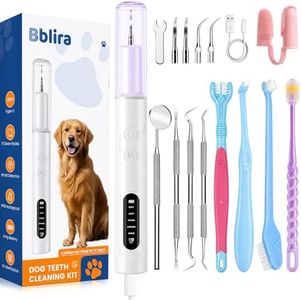 Bblira Dog Plaque Remover, Pet Tartar Remover for Teeth with LED Light & 5 Speed Modes, Dog Ultrasonic Tooth Cleaner, Tooth Brushing Kit for Teeth Stains for Dogs and Cats, Best Gift for Pet