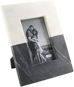 Mud Pie Cornice in marmo bianco e nero, 4 x 6