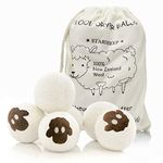 Wool Dryer Balls Organic(Pack of 6 XL), Premium Reusable Natural Fabric Softener for Laundry, Saves Drying Time, Cut Energy Costs, Non-toxic Natural, No Chemicals, Reduce Wrinkles and Electrostatic Adhesion