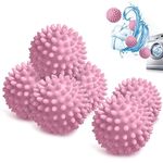 Dryer Balls, Laundry Balls, 6 Pcs Reusable Dryer Ball for Drying Clothes, Washing Clothes and Fluffing Clothes (Pink)