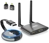 Wireless HDMI Transmitter and Receiver 4K, TIMBOOTECH HDMI Wireless Transmitter Streaming 5G Video for PC, Cable Box, Camera, Phone to Monitor/Projector/HDTV, Support HDMI & VGA Dual Screens,165FT/50M