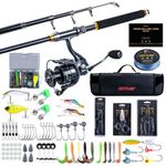 Goture Telescopic Fishing Rod and Reel Combo, Travel Fishing Rod, Carbon Fiber Fishing Rod Spinning Reels Set with Fishing Carrier Bag for Saltwater Freshwater, 2.4M/7.87FT