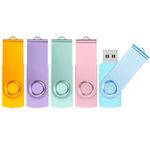 ABLAZE 16GB USB Flash Drive 5 Pack, USB 2.0 Thumb Drives with Lanyards Swivel USB Stick 16GB Memory Stick Pendrive Bulk Flash Drive Pack