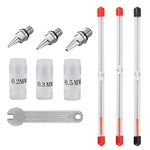 Favengo 7 Pcs Airbrush Nozzle Cap Kit 0.2mm/0.3mm/0.5mm Airbrush Needle Airbrush Spare Parts Airbrush Replacement Parts with Wrench for Airbrush Spray Gun Model Spraying Paint Maintenance Accessories