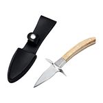 Rebanky LanYing Oyster Shucker Oyster Knife with Leather Case Oyster Shucking Knife Oyster Opener for Clam Shellfish and Seafood