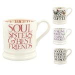 Emma Bridgewater Large Mug 1/2 Pint, Ceramic Coffee Mug Large - Stoneware Mug, Cappuccino, Latte, Coffee, Tea Cup - Beautiful Mugs, Birthday Gift - Coffee Mug Pink Lettering Soul Sisters