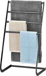 Indian Decor. XL60180 Tall Freestanding Metal Towel Rack, 4 Tier Laundry Drying Stand, Clothes Drying Rack Black