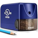 AFMAT Electric Pencil Sharpener Heavy Duty, Classroom Pencil Sharpener for 6.5-8mm No.2/Colored Pencils, UL Listed Professional Pencil Sharpener w/Stronger Helical Blade, School Pencil Sharpener-Blue
