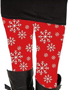 Womens Reindeer and Snowflake Printed Leggings Tights Ethnic Tribal Pant Petite S