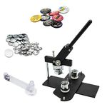 ChiButtons Kit 25mm (1") Button Maker Badge Press Machine-B400 + 25mm Round Die Moulds + 500 set Pin Button Components + Adjustable Circle Cutter (Black)