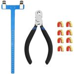AHOSOUTLY Archery Bow String Nocking Points Set with T Square Ruler Nocking Buckle Pliers and 8pcs Nocking Buckle Set,for Recurve and Compound Bowstring Accessories(Blue)