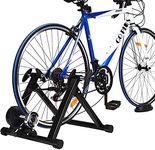 COSTWAY Bike Trainer Stand, Indoor Turbo Trainers with 8 Levels Variable Resistance, Noise Reduction, Folding Bicycle Training Stand for 26''- 28'' Wheels