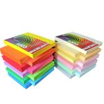 BRUSTRO Copytinta Mixed Bright & Soft Colour Craft Paper| A4 Size | 80 GSM |Pack of 40 Sheets (10 colors x 4 sheets)|Ideal for Origami ideas,Office, Printing, Stationery,DIY Art,Craft,Students, Adults