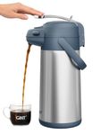 GiNT 3L Airpot Coffee Dispenser with Pump, Insulated Coffee Carafe for Hot Liquids, Stainless Steel Vacuum Insulated Pump Dispenser for Hot/Cold Beverages (101 Oz)