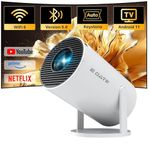 E Gate i9 Smart Android Projector, 420fc (Brightest Under 7K), 1080P & 4K Support, Automatic & 4D Keystone with Netflix, Prime etc, WiFi 6 & BT, Screen Mirroring, 720P Native, 1GB-8GB